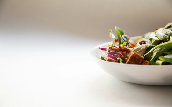 vegetable dish in white ceramic bowl